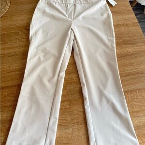 Nicole Miller Cream Mid-Rise Pants